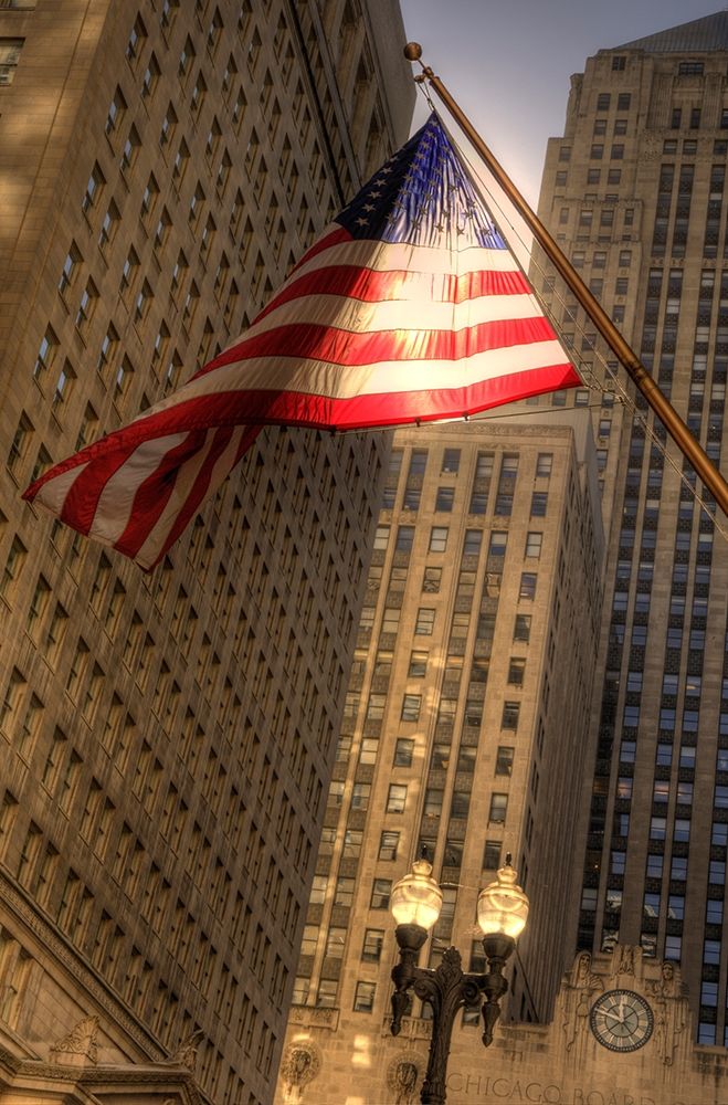 LaSalle street in downtown Chicago Illinois
